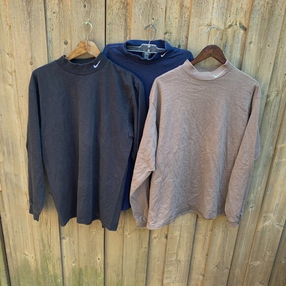 LOT OF 3 Vintage Nike Mockneck Sweaters M-L - Picture 3 of 8
